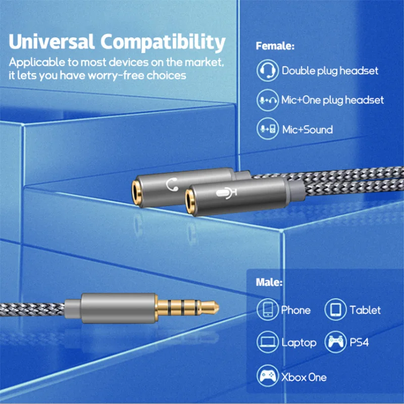 Headset Splitter 3.5mm Audio M - Earphone Splitter Jack ulasan dan harga