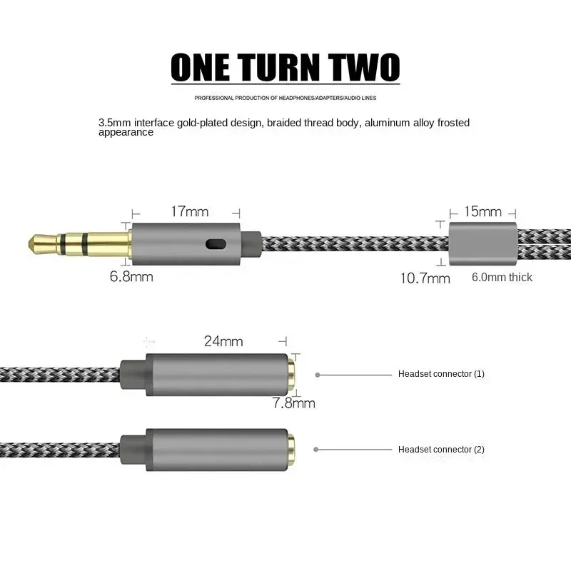 3.5mm Audio Splitter 1 Male To - Earphone Splitter Jack ulasan dan harga