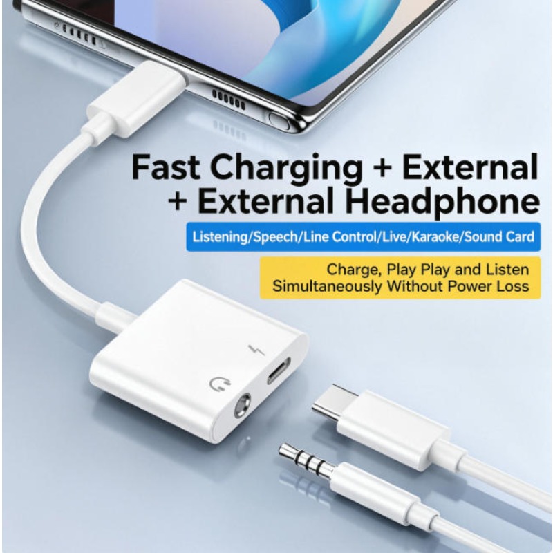 Audio Adapter For iPhone 14 13 - Earphone Splitter Jack ulasan dan harga